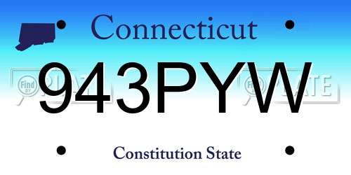 943PYW Connecticut License Plate