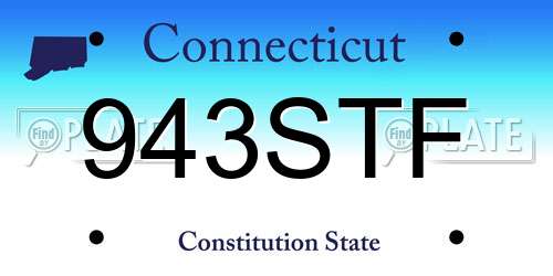 943STF Connecticut License Plate