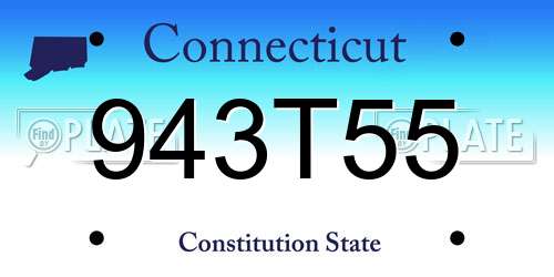 943T55 Connecticut License Plate