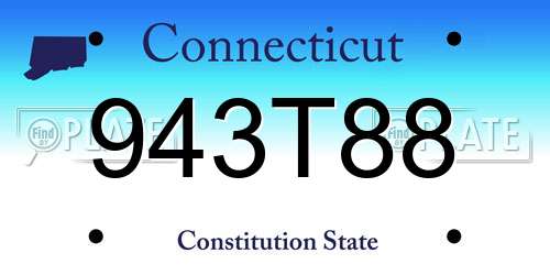 943T88 Connecticut License Plate