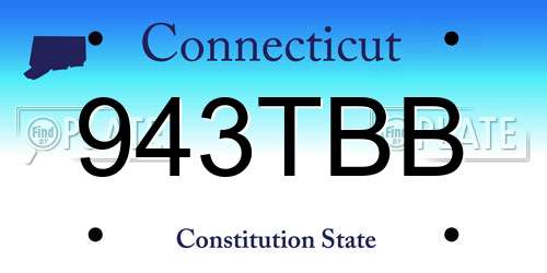 943TBB Connecticut License Plate