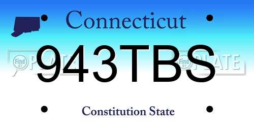 943TBS Connecticut License Plate
