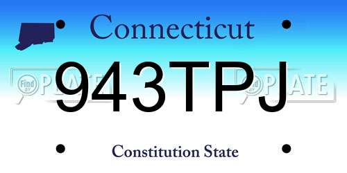 943TPJ Connecticut License Plate