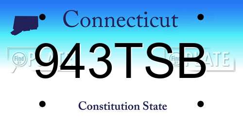 943TSB Connecticut License Plate