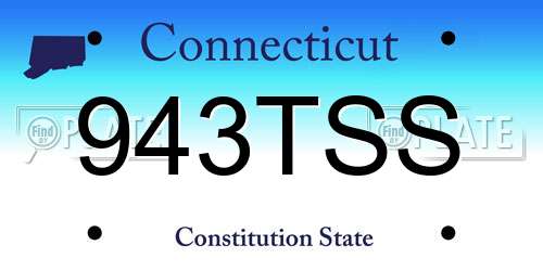 943TSS Connecticut License Plate