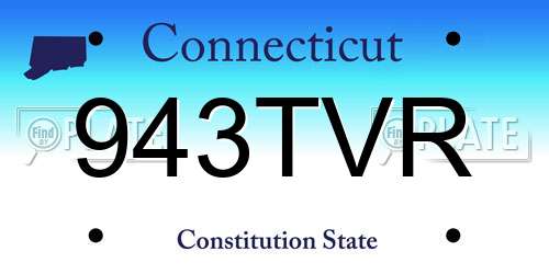 943TVR Connecticut License Plate