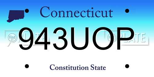 943UOP Connecticut License Plate