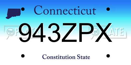 943ZPX Connecticut License Plate