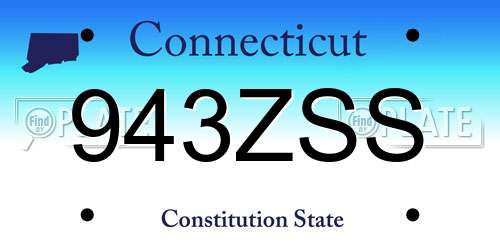 943ZSS Connecticut License Plate