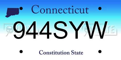 944SYW Connecticut License Plate