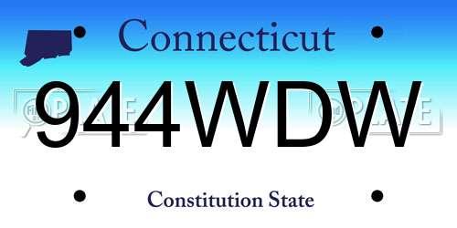 944WDW Connecticut License Plate