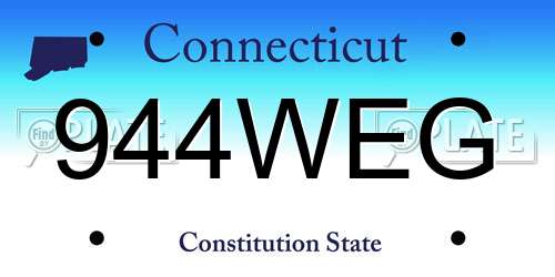 944WEG Connecticut License Plate
