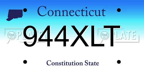 944XLT Connecticut License Plate