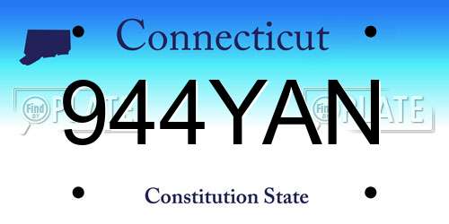 944YAN Connecticut License Plate