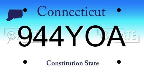 944YOA Connecticut License Plate