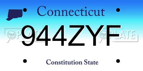 944ZYF Connecticut License Plate