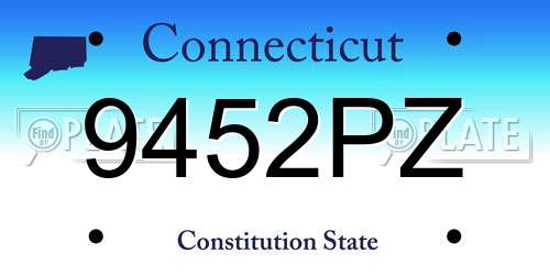 9452PZ Connecticut License Plate