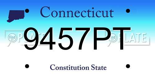 9457PT Connecticut License Plate