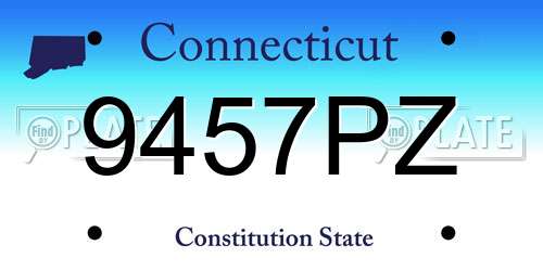 9457PZ Connecticut License Plate