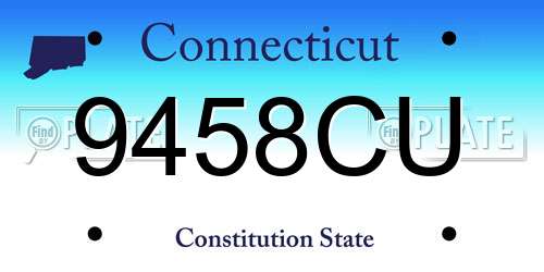 9458CU Connecticut License Plate
