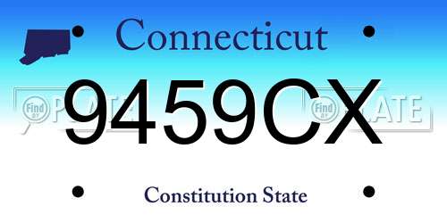 9459CX Connecticut License Plate