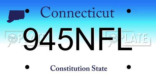 945NFL Connecticut License Plate