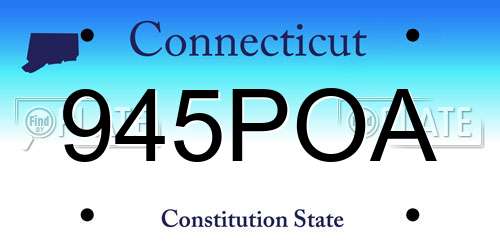 945POA Connecticut License Plate