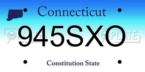 945SXO Connecticut License Plate