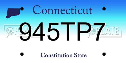945TP7 Connecticut License Plate