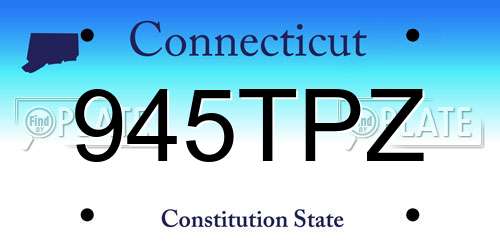 945TPZ Connecticut License Plate