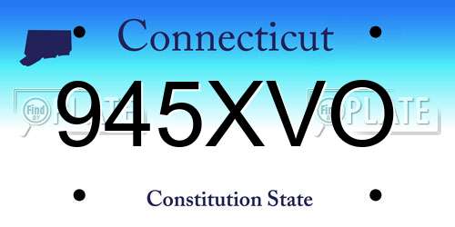 945XVO Connecticut License Plate