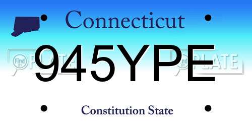 945YPE Connecticut License Plate