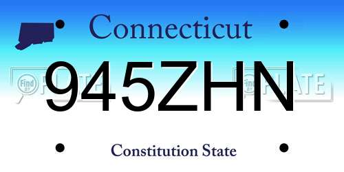 945ZHN Connecticut License Plate