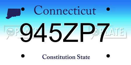 945ZP7 Connecticut License Plate