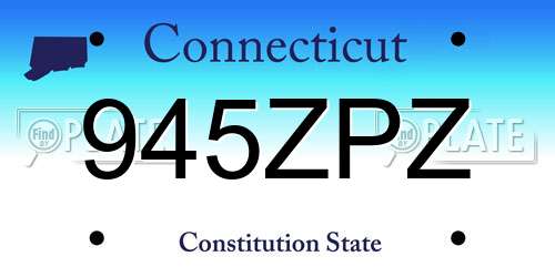 945ZPZ Connecticut License Plate