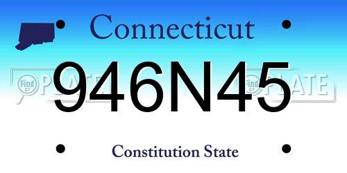 946N45 Connecticut License Plate