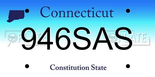 946SAS Connecticut License Plate