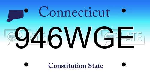 946WGE Connecticut License Plate