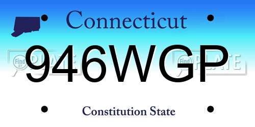 946WGP Connecticut License Plate
