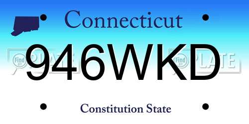 946WKD Connecticut License Plate