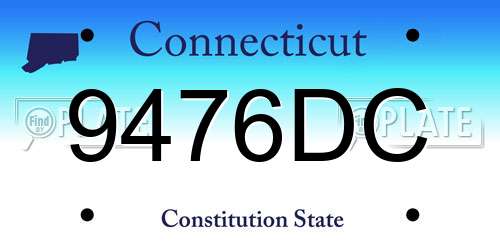 9476DC Connecticut License Plate