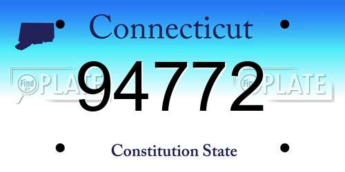 94772 Connecticut License Plate