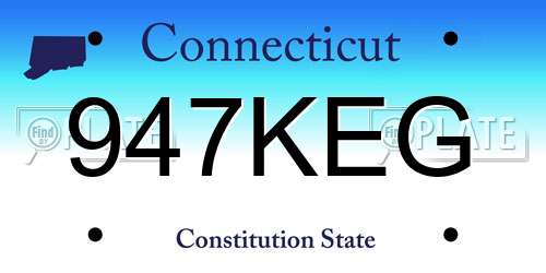 947KEG Connecticut License Plate