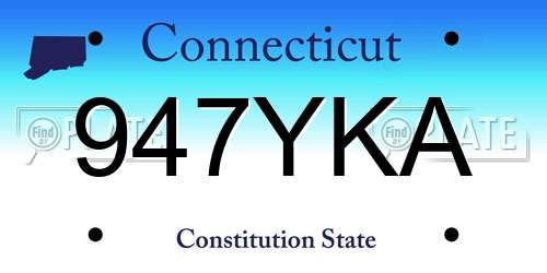 947YKA Connecticut License Plate