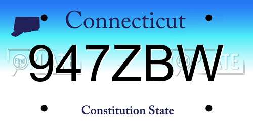 947ZBW Connecticut License Plate