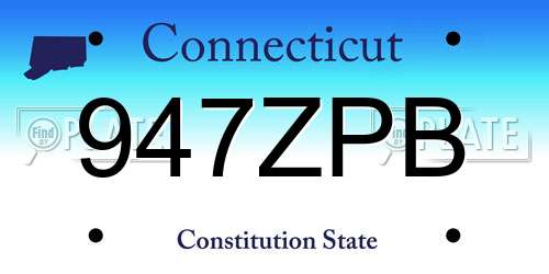 947ZPB Connecticut License Plate