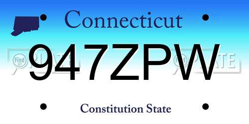 947ZPW Connecticut License Plate