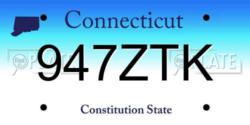 947ZTK Connecticut License Plate