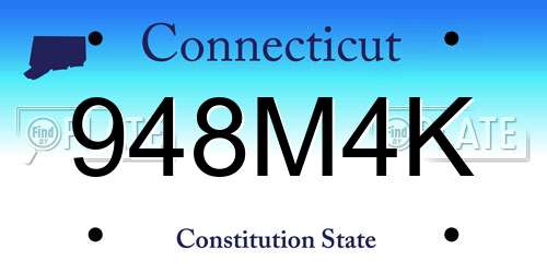 948M4K Connecticut License Plate