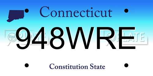 948WRE Connecticut License Plate